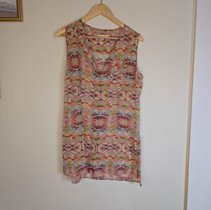 Cabi Avery Tunic Top Medium Style 760 Colorful Geometric Aztec Sleeveless